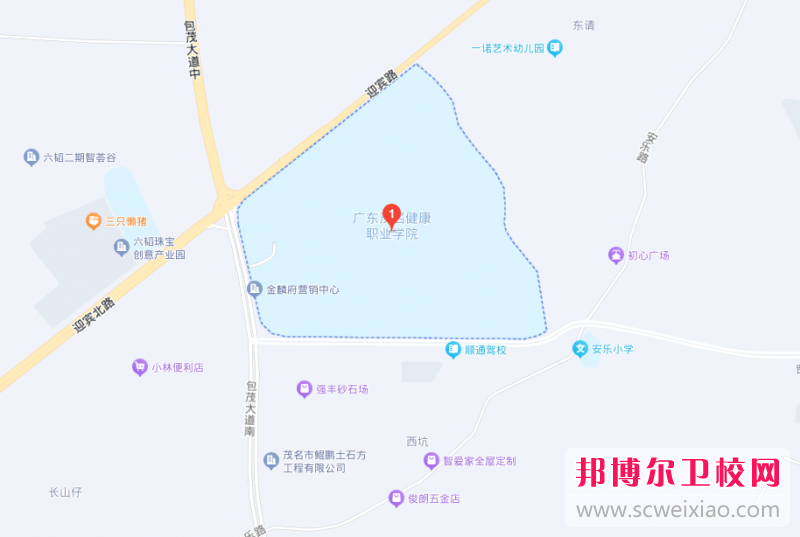 廣東茂名健康職業(yè)學(xué)院地址在哪里，哪個地區(qū)，哪個城市?